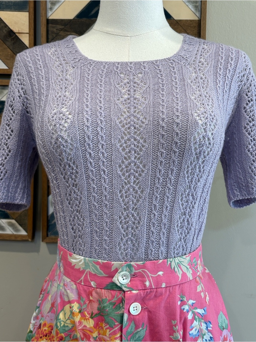 Ralph Lauren Collection Pointelle Cashmere Sweater in New Lilac size Small
